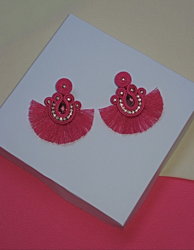 Zarcillos Soutache, Borlas, Zarcillos Abanico, Aretes, Damas