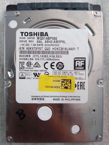 Disco Duro 500gb Sata Toshiba 2.5¨ Laptop ------ 250gb/320gb