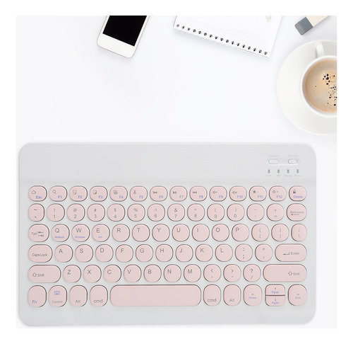 Teclado Bluetooth De 10 Pulgadas Rosa