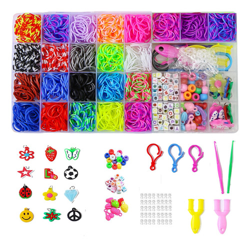 Kit Para Hacer Brazaletes Elásticos, 23 Colores, Más De 1500