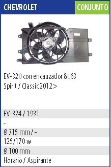 Electroventilador Comp.chevrolet Spirit Classic 12- (ficha 