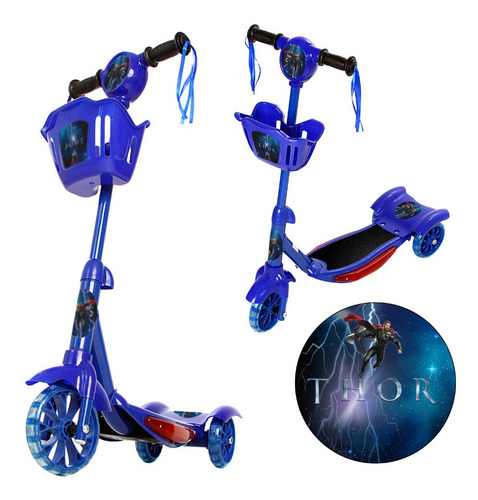 Patinete Thor Para Crianças Scooter 3 Rodas Brinquedo