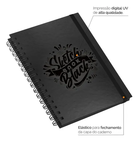 Sketchbook Black Cuaderno De Dibujo Hojas Negras 15x21 120g Color No aplica