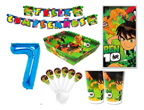 Kit Decoración Ben 10 X12 Niños + Obsequio