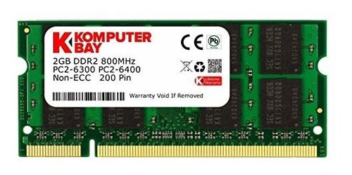 Memoria Ram 2gb Komputerbay Dell - - - So Dimm 200-pin - Ddr2 - 800 Mhz / Pc2-6400 - Unbuffered - Non-ecc Para Dell: Ins