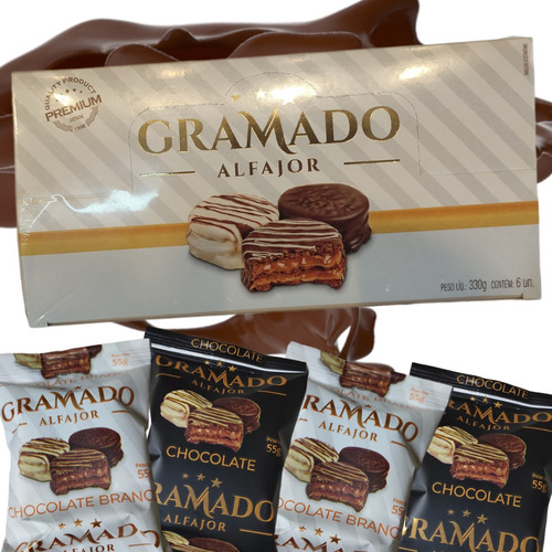 4 Caixas Com 6 Alfajor Gramado Serra Gaúcha Triplo Recheio