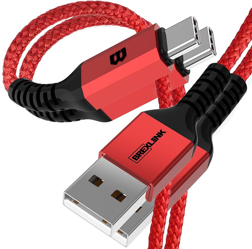 Cable Cargador Usb A Usb-c | 2 Piezas / Rojo | 2 M