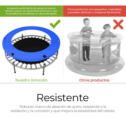 Trampolín Brincolin Infantil Red De Seguridad Tumbling Niños Color Azul