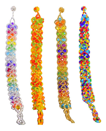 Pulseras De Cristales Multicolores Pack 3 Piezas Color Variados Diámetro 5 Cm Largo 17 Cm