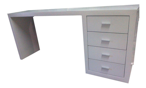 Imagen 1 de 9 de Escritorio Laqueado Juvenil Con 4 Cajones 120x40 Moderno