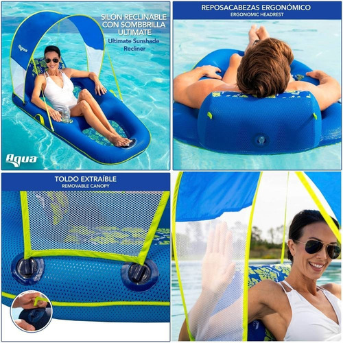 Aqua Flotador Inflable Para Alberca Con Techo Abatible Upf50