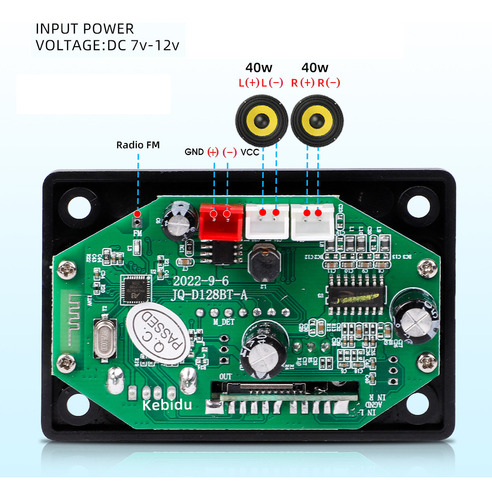 Imagen 3 de 3 de Modulo Amplificado 2 X40: 80w De 7 A 25v