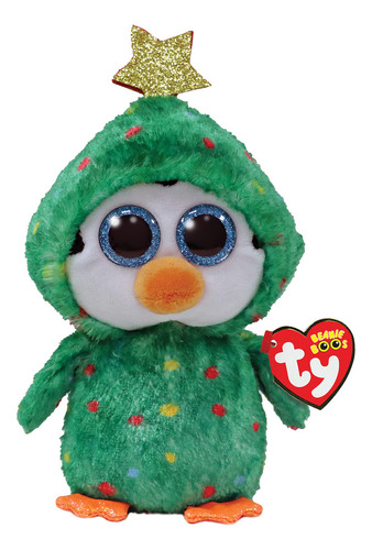 Ty Beanie Noel - Árbol De Navidad Pingüino - 6 