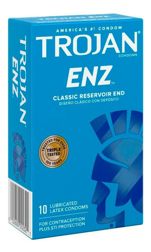Preservativos De Latex Lubricados Enz Classic 12u Trojan