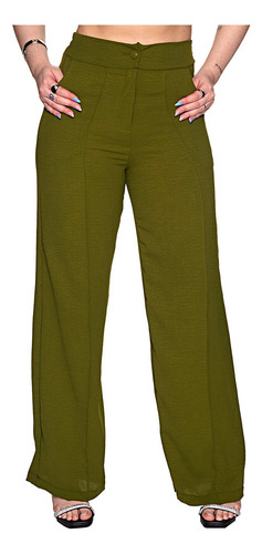 Calça Feminina Duna Pantalona Com Botão E Zíper Sweet Marry