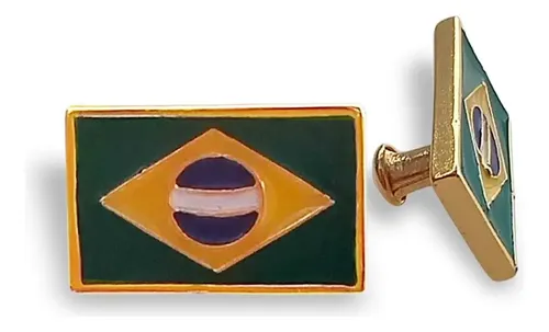 Pins Bandeira Brasil Pingente Chinelo Havaianas Kit 6 Unid Dourado ...