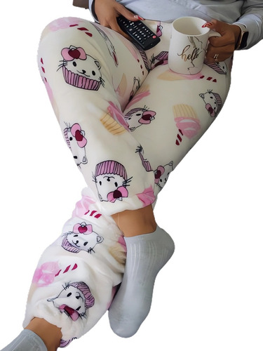 Pijama Polar Para Dama Pantalon + Bra De Personajes Kitty