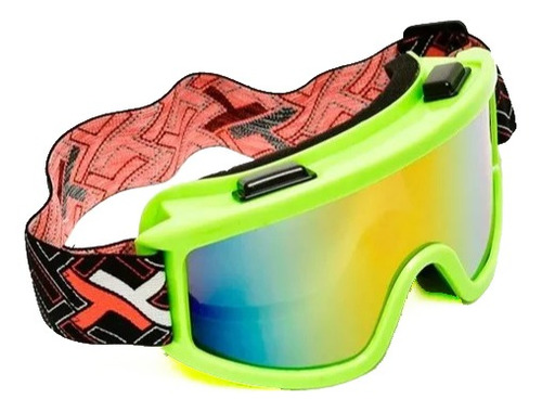 Oculos Motocross Mattos Amarelo Lente Espelhada Trilha Cross