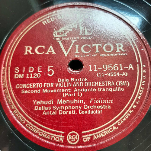 Pasta Yehudi Menuhin Antal Dorati 5 - 6 Rca Victor Tc7