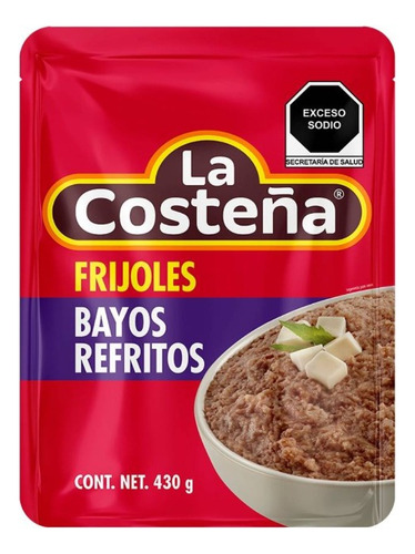 3 Pza Frijoles Bayos La Costeña Refritos 430 G