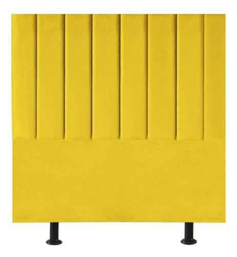 Cabeceira Estofada Cama Solteiro 90 Cm Sophia Carla Suede Cor Amarelo