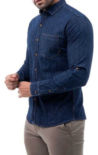 Camisa Moda Denim Hombre Letnem