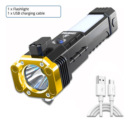 Linterna Táctica Militar Imantada Con Cuchillo Y Martillo So
