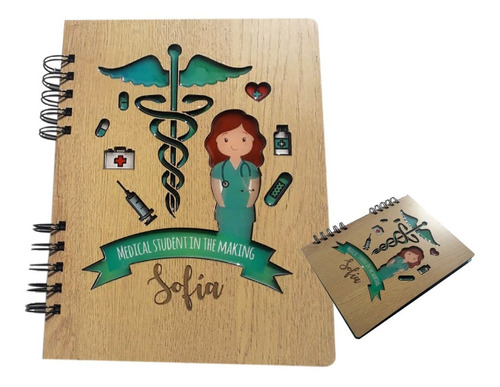 Agenda Personalizada En Madera (mdf) 120 Hojas Envio Gratis.