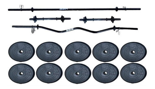 Set De Pesas 50kg Ajustables Entre Barras Ssr Sport