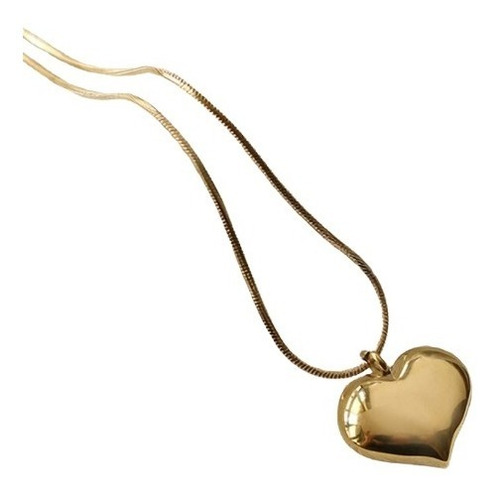 Collar Cadena Mujer Acero Inoxidable Corazón Chapado Oro 18k
