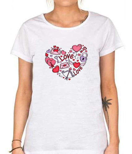 Remera De Mujer Corazon Amor Love Llave Alas Flecha