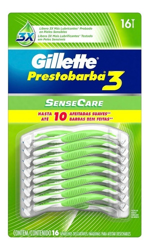 Rastrillos Desechables Gillette Prestobarba 3 Con 16 Piezas