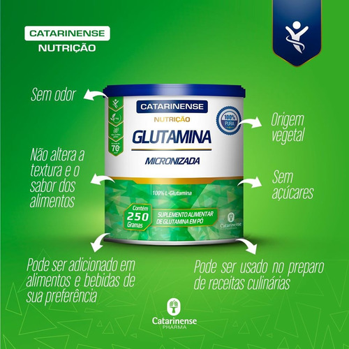 Kit 3 Glutamina Micronizada Catarinense Com 250g