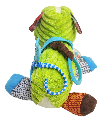 Juguete Didáctico Para Bebé, Peluche Mordedera Texturas, Sonajero, Figura De Perro