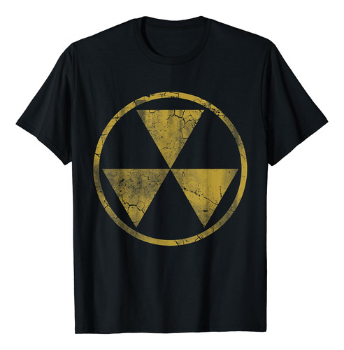 Fallout Nuclear Symbol Retro Fade Polera Desgastada