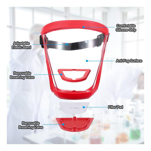 Protectores De Seguridad Completos Meccanixity Red, Antifogg