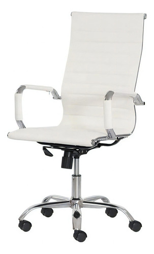 Cadeira Escritório Esteirinha Presidente Office Eames Alta Cor Branco