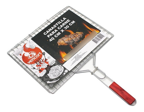 Asador Rejilla Parrilla Plegable Acero Inoxidable 40x30 Cm