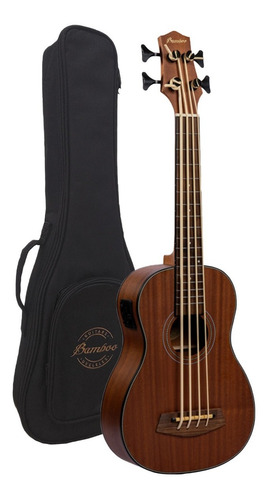  Ukelele Bajo Bamboo Uke Bass Mahogany Con Eq Afinador Funda