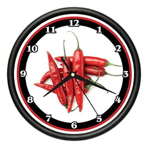 Reloj De Pared Red Chili Peppers Cocina Chef Caliente Nuevo 