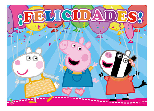 Afiche Peppa Pig Cumple Cartel Deco Puerta Disney