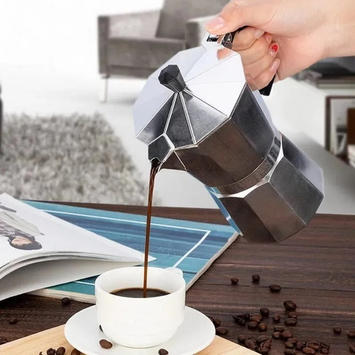 Imagen 2 de 5 de Cafetera Greca Expreso 12 Tazas Aluminio Hogar Cocina Cafe