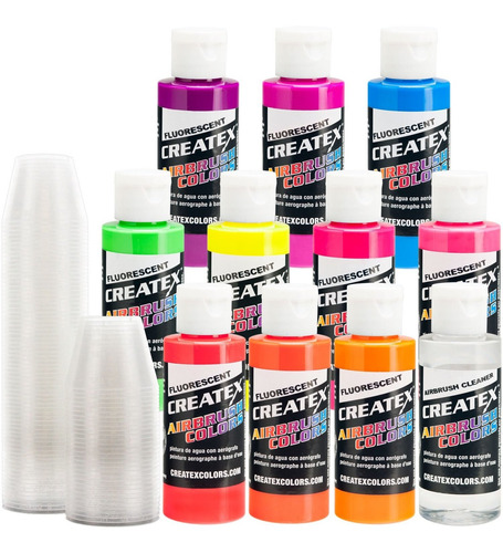 Createx Kit-f10 Flourescent Color Aerografo 2 Oz Botella