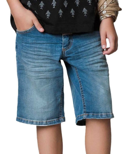 Kit 2 Short Bermuda Masculina Jeans Sarja Infantil Juvenil O