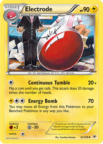 Cartas Pokemon Electrode 22/108 Reverse Roaring Skies Ros