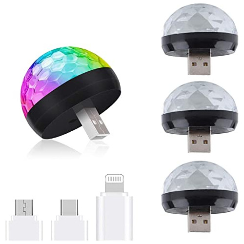 Mini Usb Disco Light With Mobile Phone Adapter, Disco S...