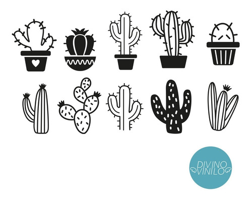 Imagen 1 de 1 de Vinilos De Corte Cactus 15x15 Cm Packx20