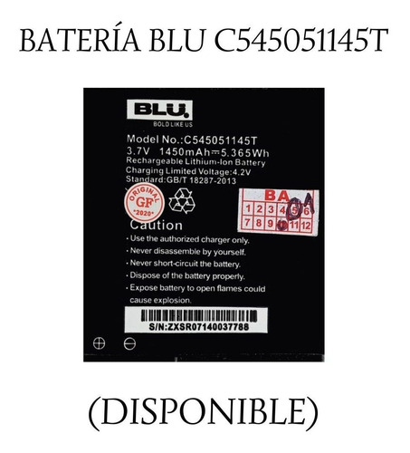 Batería Blu Dash L /c545051145t.