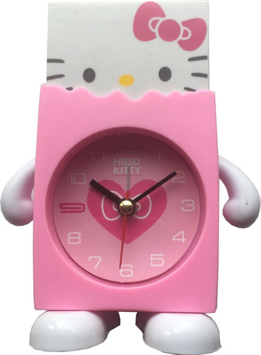 Mini Box Clock Reloj Hello Kitty Rosa A Pila