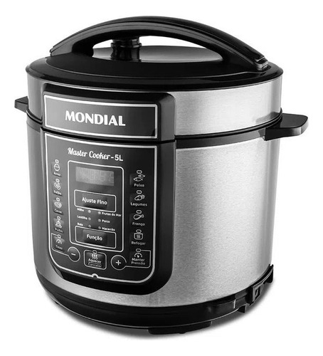 Panela Elétrica Mondial Pe-38 Inox 900w Digital 110v Inox E Preto 60hz